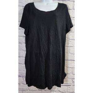 Cacique Sleepwear Black Short Sleeves Sleep Top 18 20 Lightweight Soft Stretchy